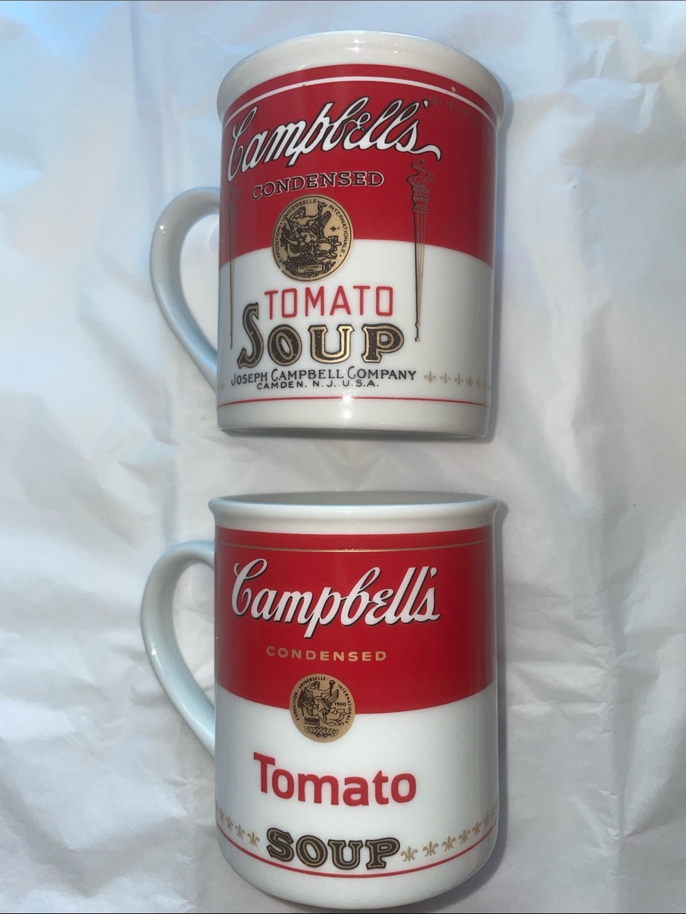 Set of 2 Vintage Campbell Tomato Soup Ceramic Mug - 125th anniversary